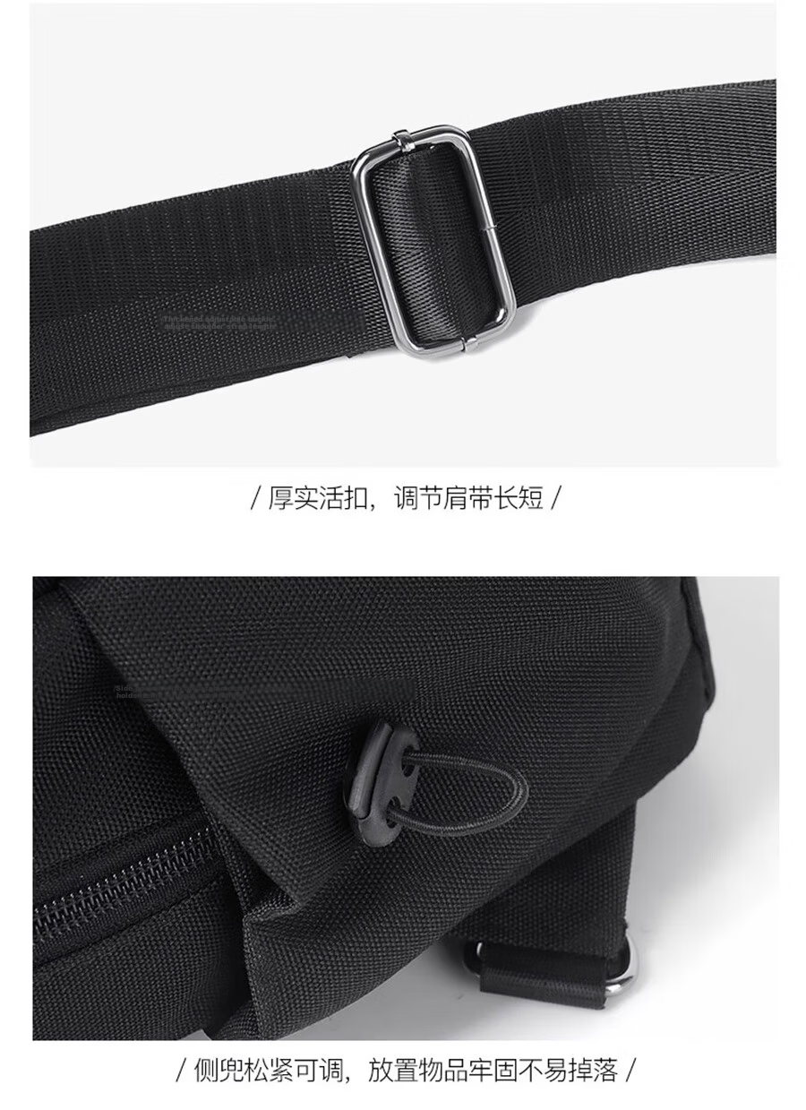 361° Men's Large Capacity Chest Bag Crossbody Sports Commuter Casual Cycling Shoulder Bag Black 21