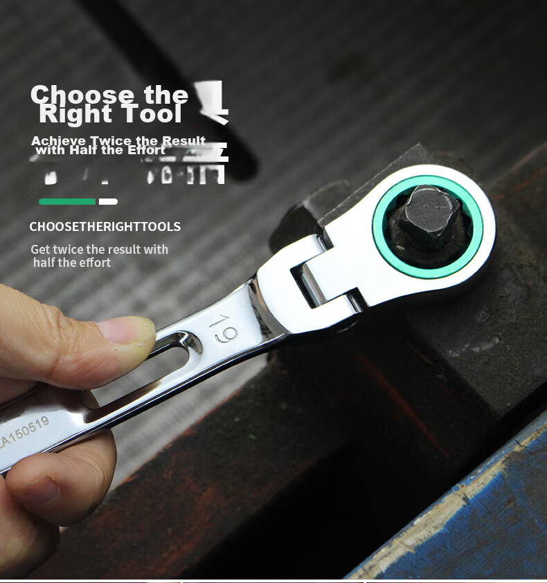 LAOA LA150510 Adjustable Ratchet Wrench Dual-Use Quick Open-End Wrench 10mm 9
