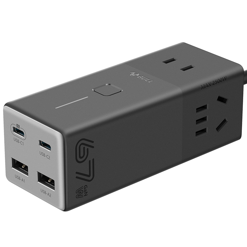 BULL 67W PD Fast Charging Socket Compatible with Huawei 66W Super Fast Charge/Huawei Mate70/Laptop Charger USB Power Strip Portable Power Strip 2C2A+3 Total Control Switches