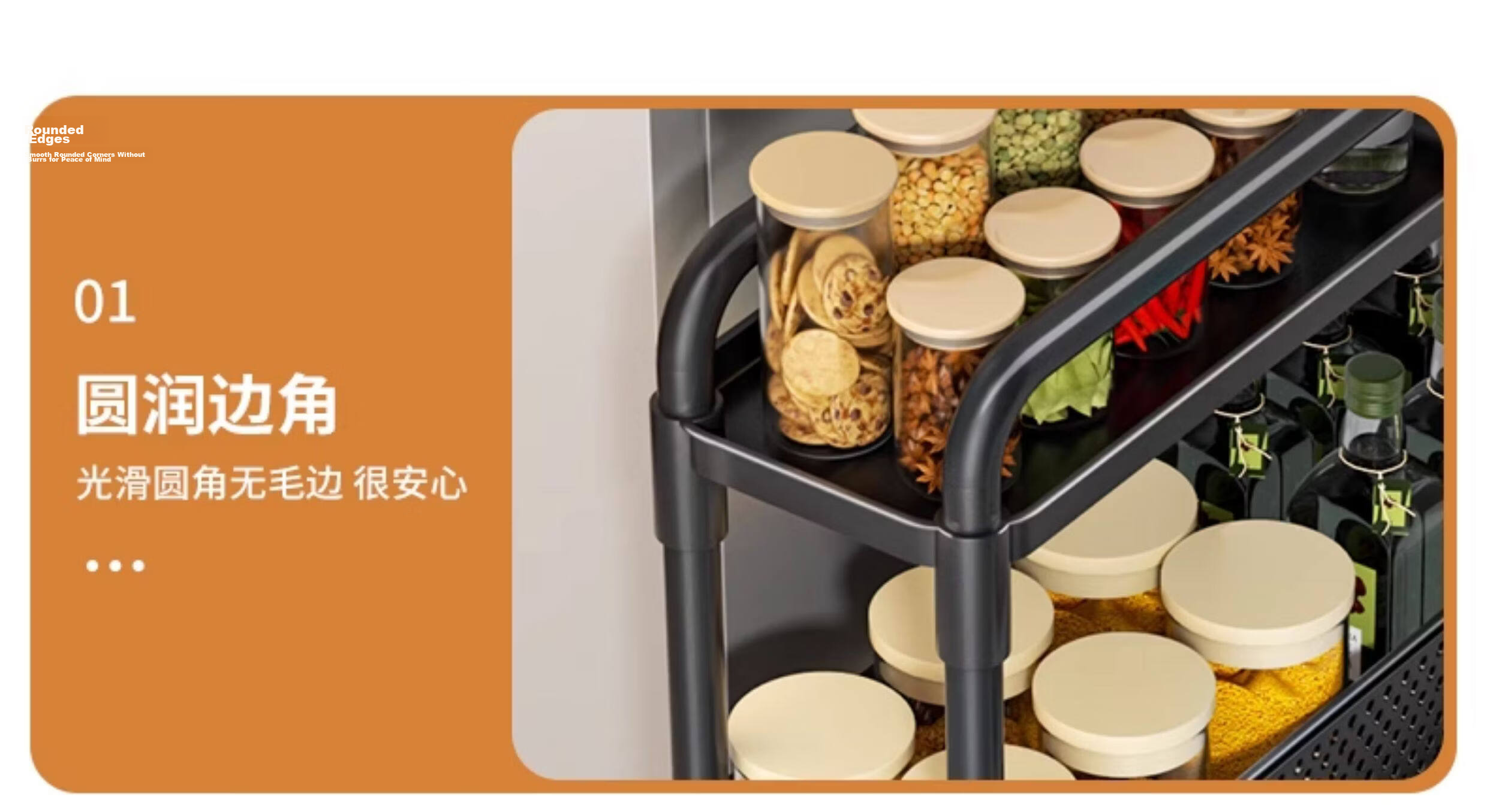 Shunyou Kitchen Narrow Gap Cart Refrigerator Side Ultra-Narrow Gap Storage Rack Floor-Mounted with Wheels SY-1388 3