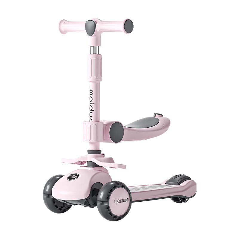 Maidomi Kids Scooter 1-3-6-12 Years Old Baby 2-in-1 Multifunctional Foldable Gravity Steering Music Flashing Wheels