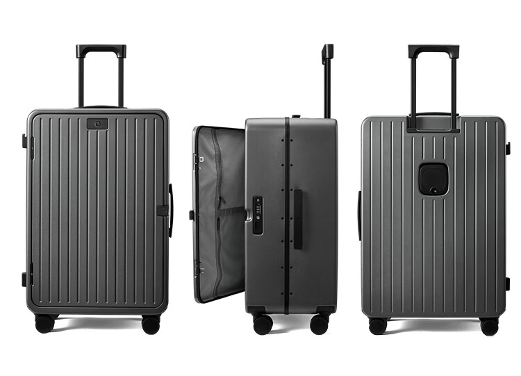 JD Original Wujian One-Click Front Opening Aluminum Frame Suitcase for Men And Women, Large Capacity Carry-On Luggage, Deep Sea Blue, 20 Inches 18