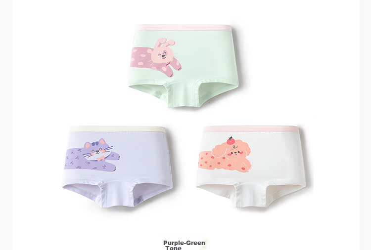 Balabala Girls' Cotton Underwear A-Class Children's Boxer Shorts Antibacterial 3-Pack 36