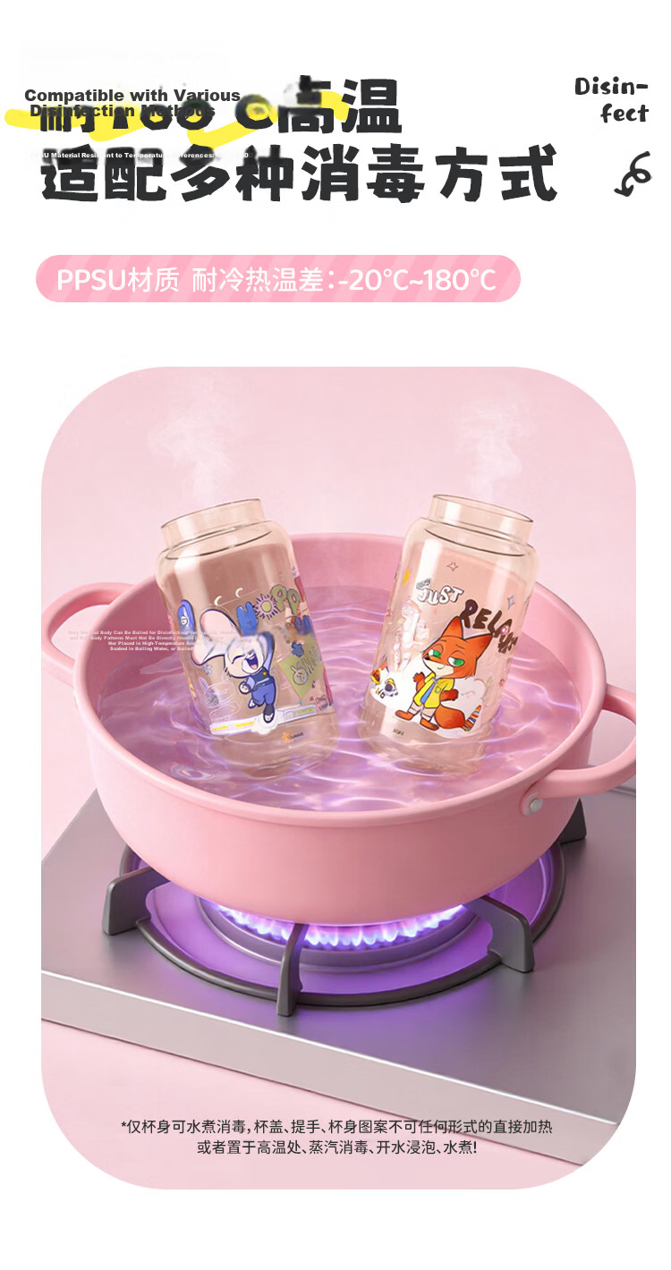 Disney Children's Water Bottle PPSU Student Dual Drinking Straw Cup Large Capacity Kindergarten Maternity Plastic Cup 650ml 7