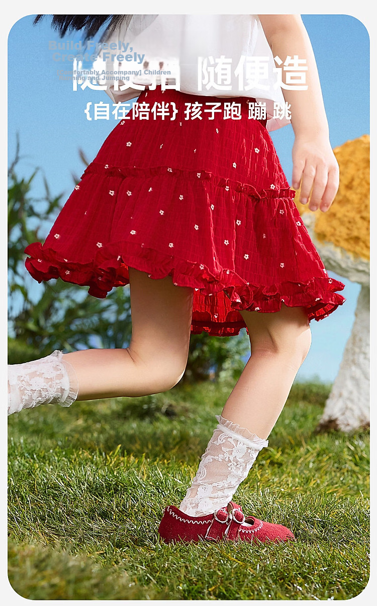 ASK JUNIOR Vintage Children's Dress Summer Toddler Polka Dot Skirt Girls Half Skirt Ruffled Princess Dress 2