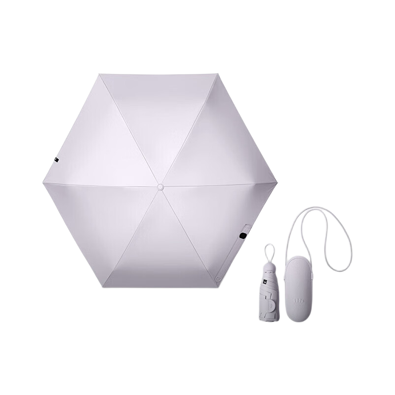 Beneunder UV Protection Folding Black Coated Capsule Sun and Rain Umbrella BM525 Snow Top Gray
