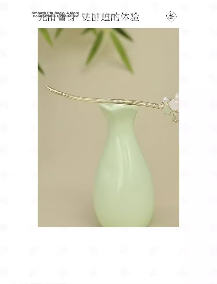 Zhuishi Orchid Hairpin Chinese Style Ancient Tassel Pearl Elegant Hairpin Birthday Gift for Girlfriend 6
