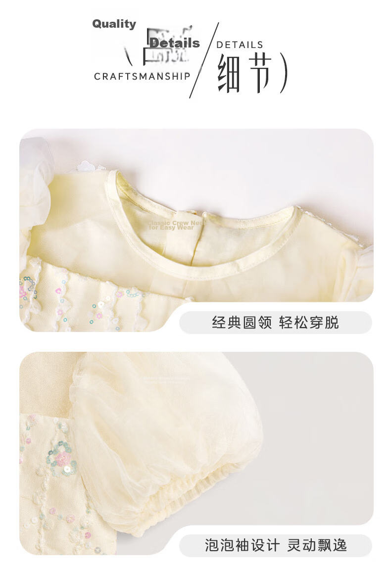 Babyprints Girls Summer Short Sleeve Mesh Princess Dress Sweet Birthday Party Dress Cute Dress Size 140 10