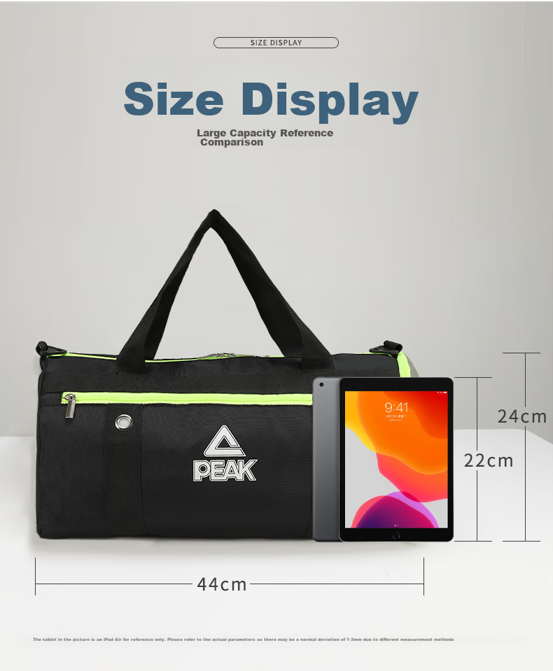 PEAK Swimming Bag, Sports Fitness Dry-Wet Separation Storage Bag, Large Capacity Travel Crossbody Handbag, Unisex Multifunctional Waterproof Swim Bag, YS42105 Navy Blue 10
