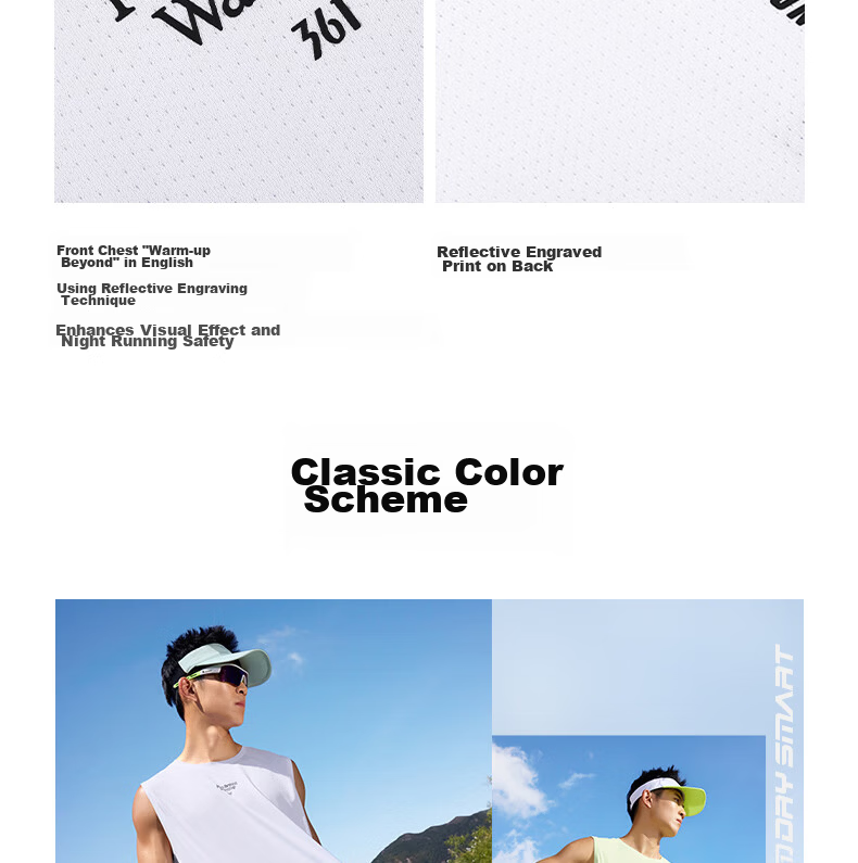 361° Men's Sports Vest Spring Summer New Quick-Dry Running Outdoor Training Breathable Sleeveless Top 652622503-5 12