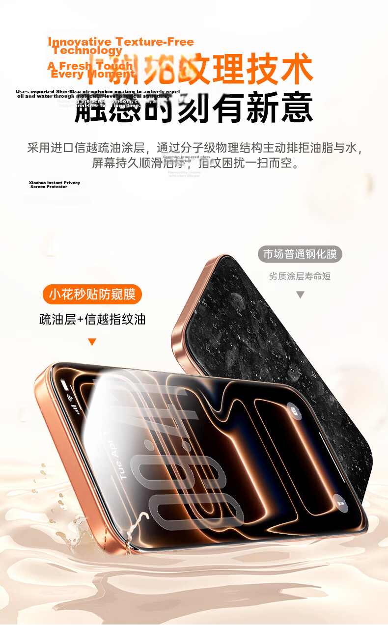 ALittleFlower Dust-Free Adhesive Privacy Tempered Glass Screen Protector for iPhone 16 Plus Anti-Peeping Anti-Fingerprint Drop Protection Film 7