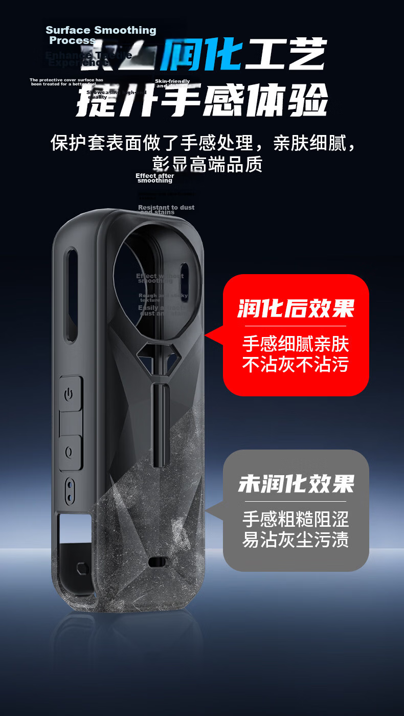 Sihuan Ke Silicone Protective Case for Insta360 One X5 Action Camera Lens Screen Cover Accessory Black Anti-Scratch Drop Protection 7
