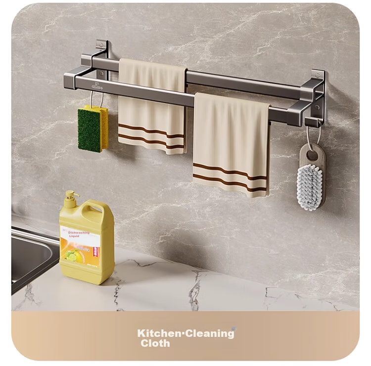 Submarine Bathroom Towel Rack Wall-Mounted Storage Shelf QSTY017260G 10