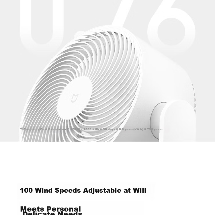 Mijia Xiaomi Mini Handheld Fan DC Inverter Outdoor Portable Neck Hanging Dormitory Rechargeable Fan 40H Long Battery Life 100-Speed Adjustable 13