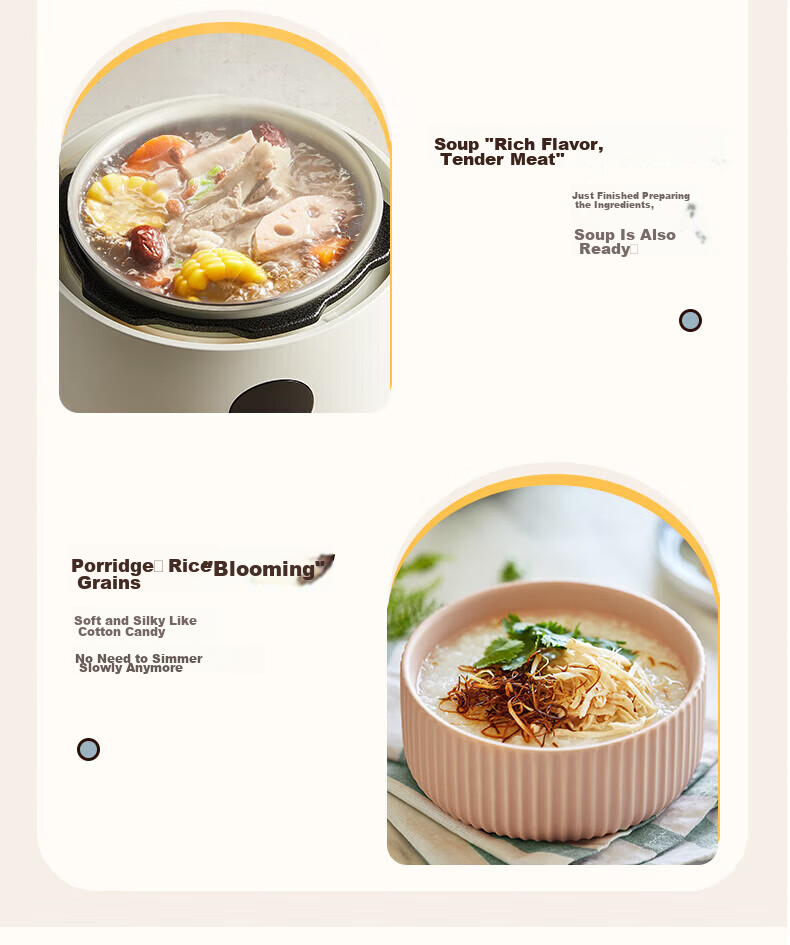Bear Electric Pressure Cooker Multi-Functional Rice Cooker High-Pressure Pot [Stew, Steam, Boil All-in-One] Fully Automatic YLB-C20N5 2L 16