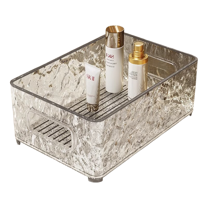 MUYA Cosmetic Storage Box, Vanity Organizer, Transparent Storage Basket, Bathroom Shelf, No Drilling Required, Bathroom Storage