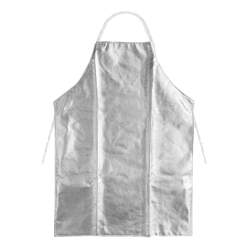 Mandle Heat-Resistant Apron Aluminum Foil High-Temperature Resistant Apron 1000℃ Anti-Scald Heat Protection Aluminum Steel Plant Smelting Protective Clothing Maternity Heat-Resistant Apron Silver
