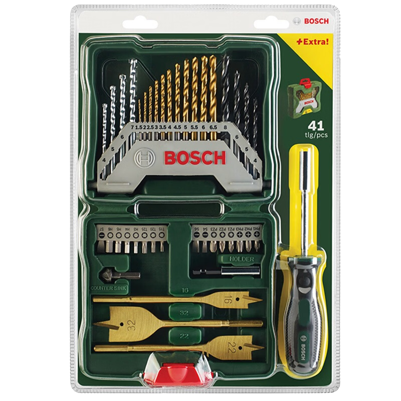 Bosch Bosch 40-Piece Mixed Set + 41-Piece Manual Tool Set Round Shank Drill Bit Mixed Set (40 Pieces)
