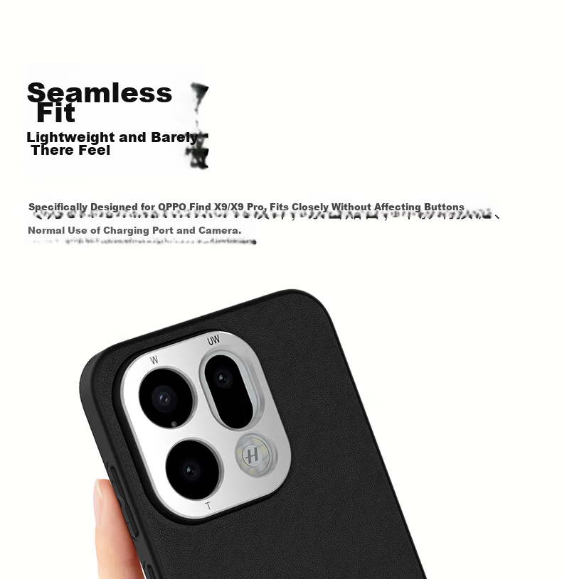 NEEWER Professional Photography Kit Phone Case for OPPO Find X9/X9 Pro with 17MM Threaded Hole, Compatible with External Phone Lenses, Full-Coverage Faux Leather, Slim Shockproof New Model 7