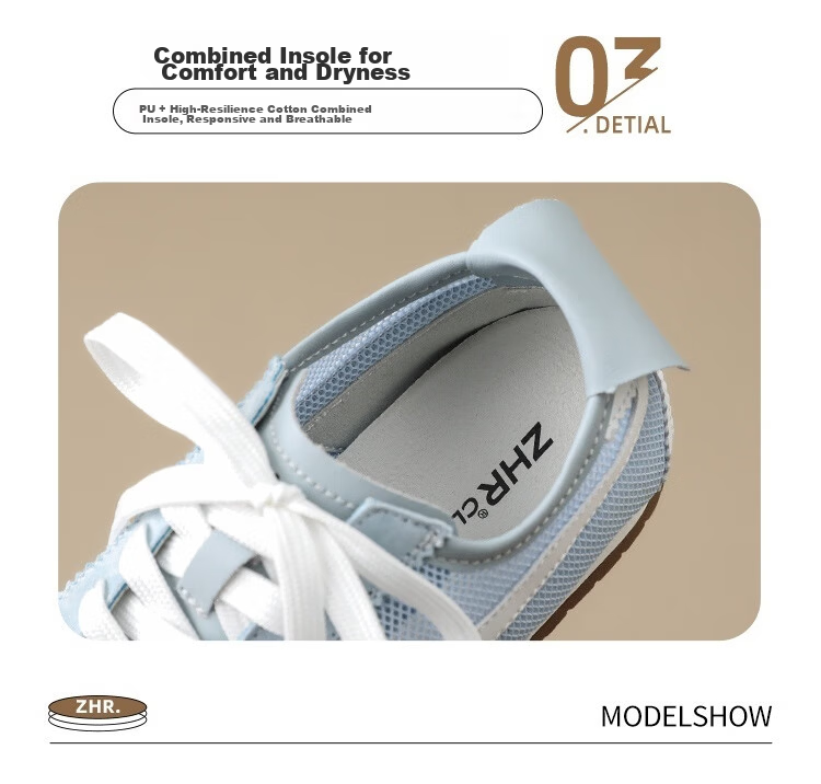 ZHR ZEZEDER Women's Summer Mesh Breathable White Lightweight Flat Sports Shoes BT102PE Silver 38 12