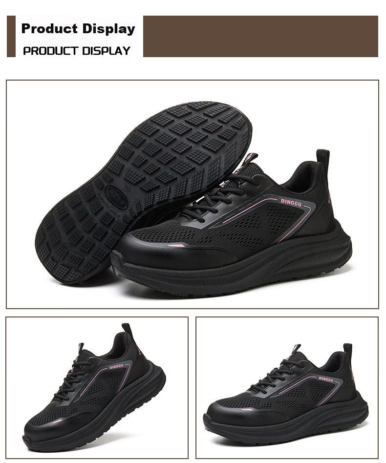 Dinggu Women's Safety Work Shoes Steel Toe Anti-Smash Puncture Lightweight Breathable Non-Slip JD1839Bju38 16