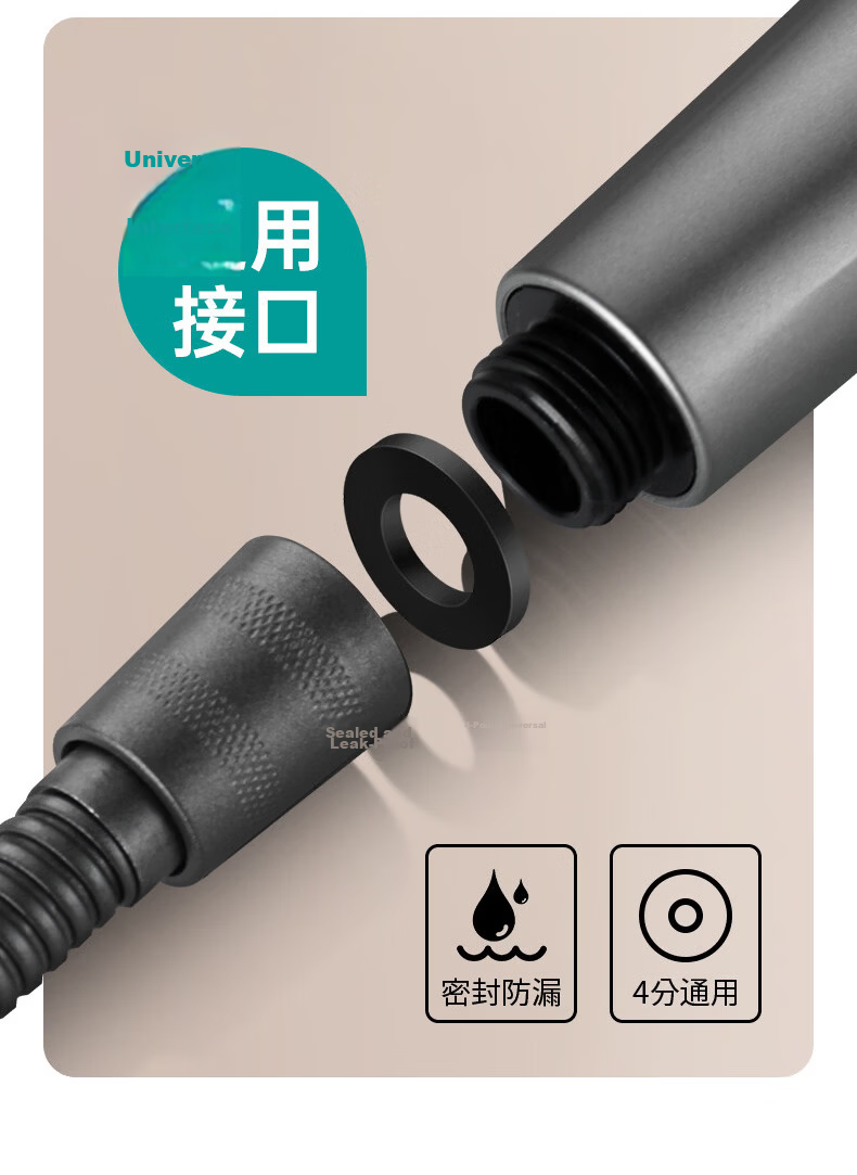 JROR [Seiko] High-Pressure Shower Head Set with Hose, Bathroom Powerful Water Flow Shower Kit 17