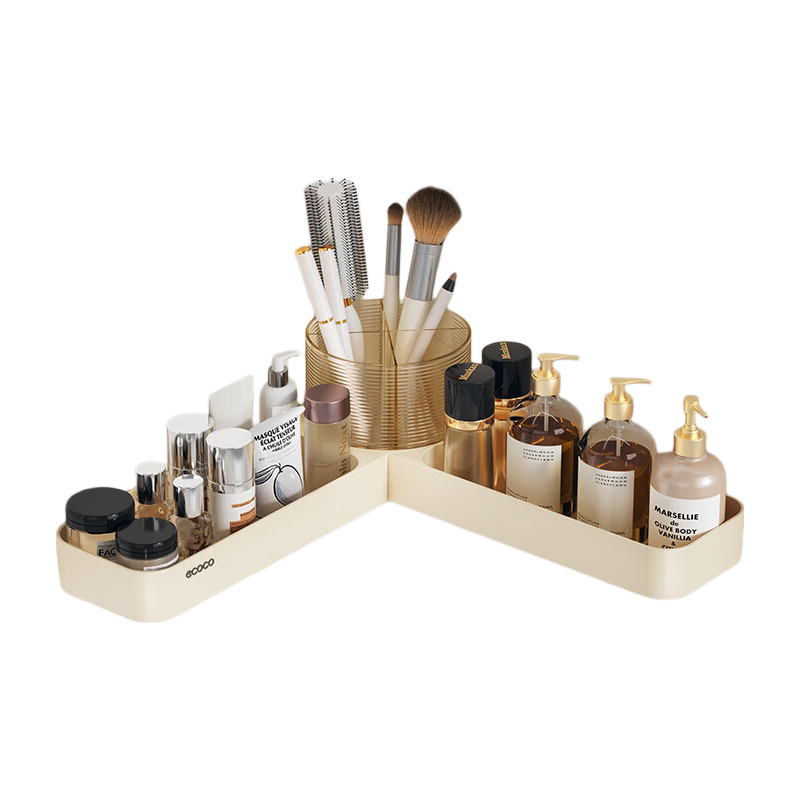 Ecoco Bathroom Corner Shelf, No Drilling Required, Wall-Mounted Storage Rack with Drainage, for Bathroom Corner