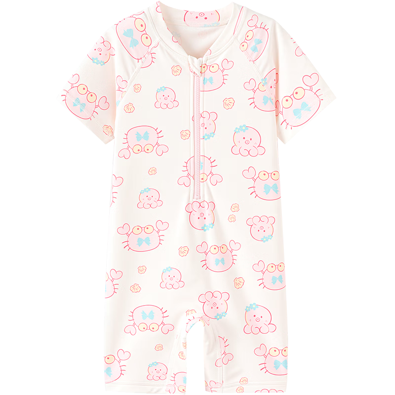 Balabala Kids Swimwear Boys Girls Baby 2026 Summer New Two-Piece Sunscreen Chlorine-Resistant Cartoon Swimsuit Set