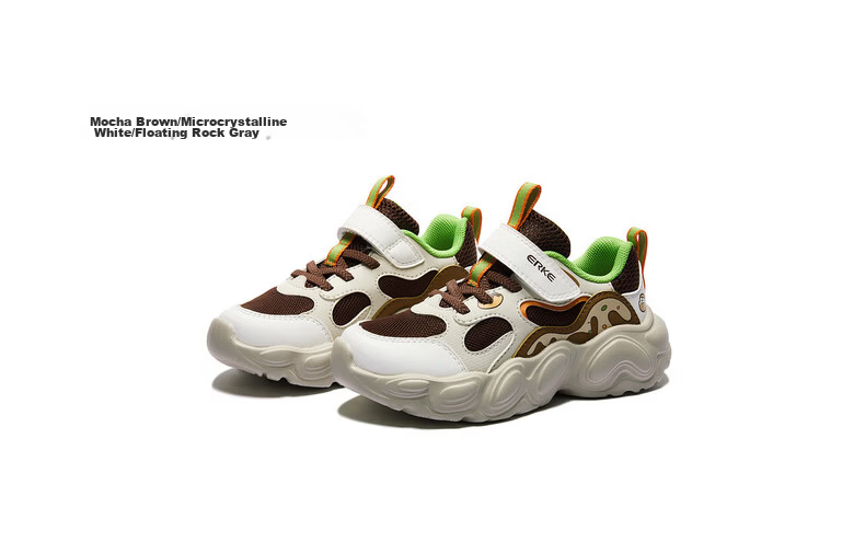 ERKE Kids Boys Casual Shoes Lightweight Breathable Toddler Sports Shoes Microcrystal White/Atlantic Blue/Washing Blue Size 26 37