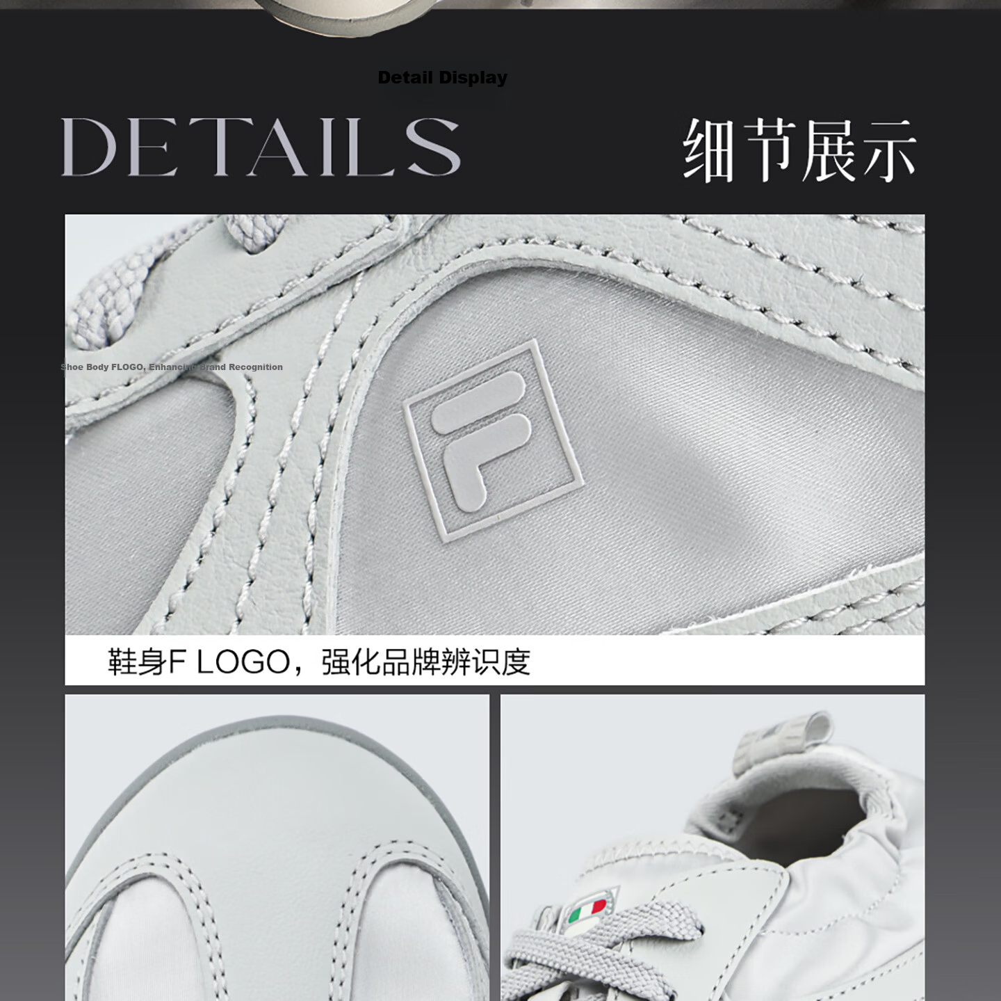 FILA Ballet Shoes Korean Style Sports Luxury Ballet Flats Women's New Football Training Shoes 23