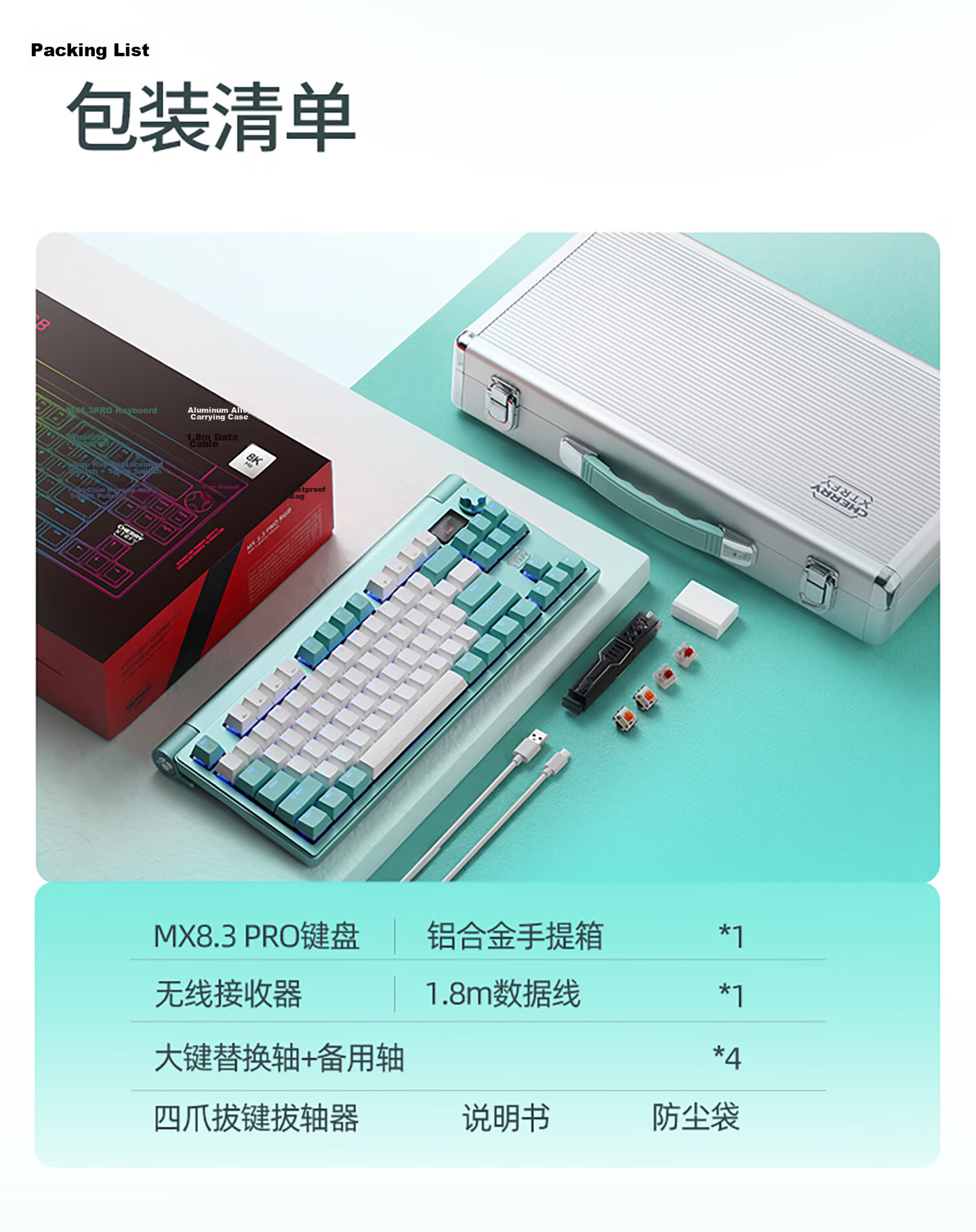 CHERRY MX8.3 PRO Orange Black Wireless Mechanical Keyboard Customizable Hot-Swappable RGB Bluetooth Tri-Mode Aluminum PUBG Valorant Delta Gaming 17