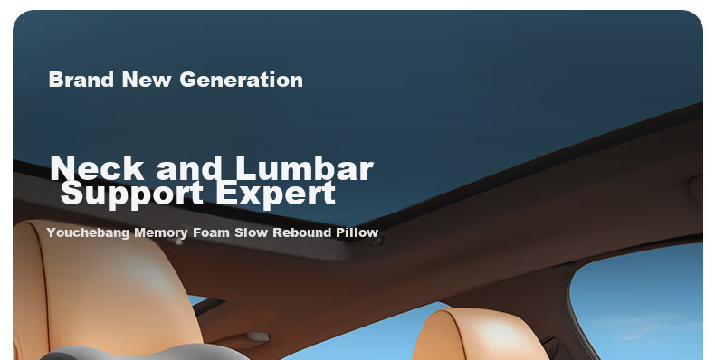 YOU CHE BANG Car Headrest and Lumbar Support Set Driving Waist Cushion Lumbar Support Neck Pillow Seat Backrest Cushion for Driver 1
