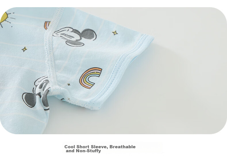 Disney Baby Summer Thin Bodysuit Newborn Short Sleeve Cotton Romper Unisex Infant Crawling Suit 15