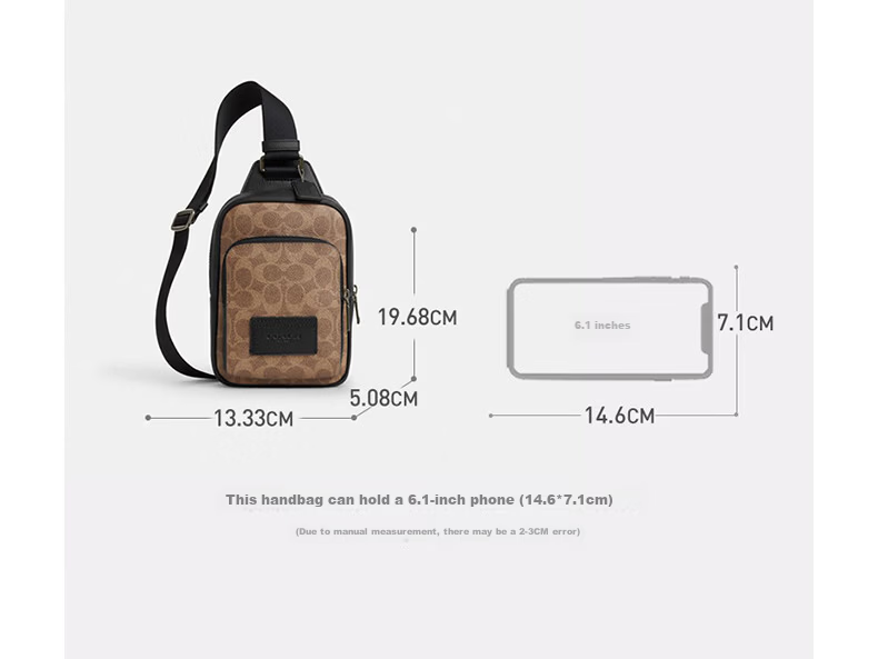COACH Men's Crossbody Shoulder Bag Brown/Black CV763 Gift 1