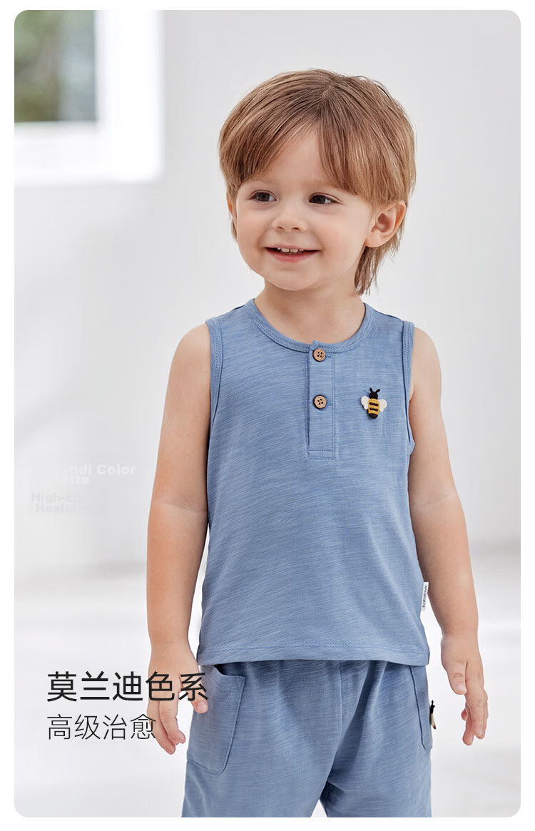 Babylove Baby Summer Vest Thin Sleeveless T-Shirt Versatile Bamboo Cotton Embroidered Breathable Infant Summer Clothing 3