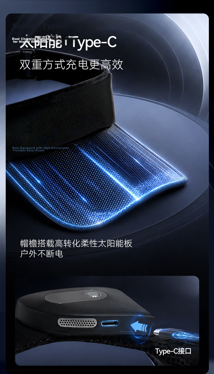 JD Jingzao Singing Hat Music Sunshade Hat Solar Rechargeable Bluetooth Speaker Sun Protection Hat Gift Box Set 3