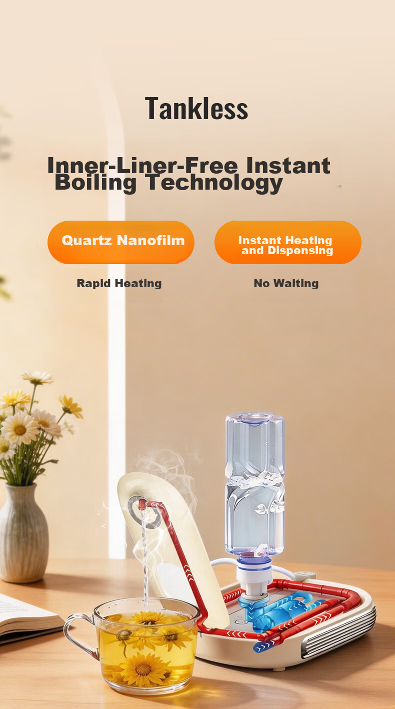 AUX Portable Instant Heating Water Dispenser Home Small Desktop Tea Brewing Milk Preparation Travel Electric Kettle Mini Fast Heating Direct Drinking Machine AYSJ-16A01B 4