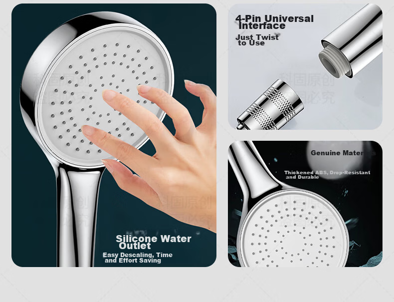 KEGOO Pressure Boosting Shower Head and Hose Two-Piece Set Universal Bathroom Large Panel Handheld Shower Head K4102 4