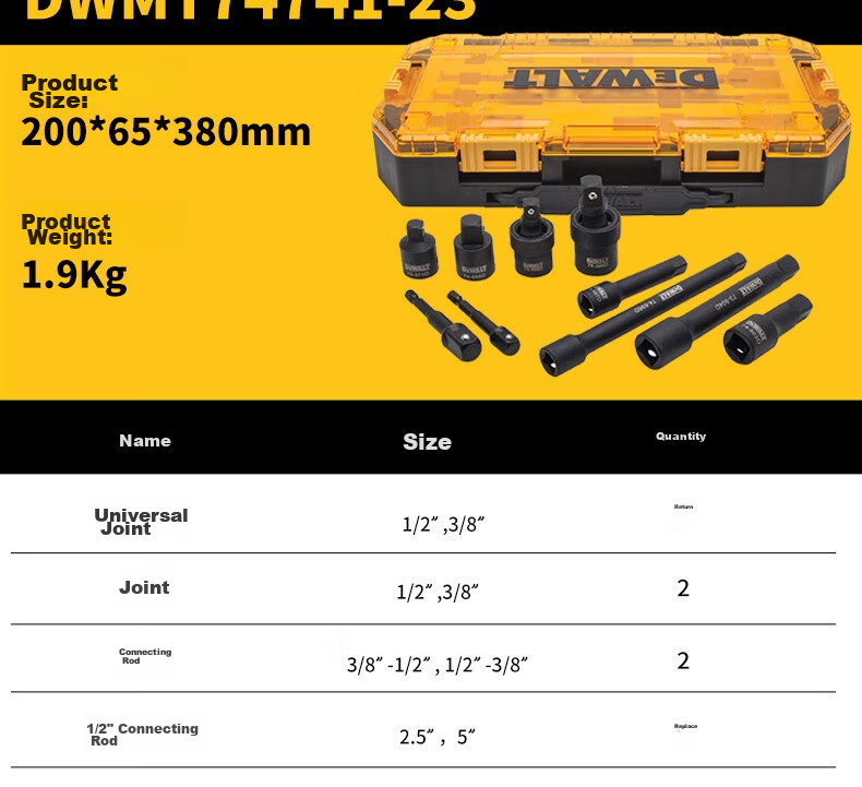 DEWALT 15-Piece 1/4 & 3/8 Socket Accessory Set 16