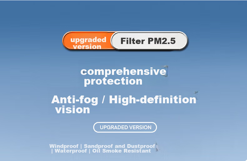 Andaton Protective Face Shield High Transparency Anti-Fog Full Face Mask Waterproof Dustproof Protective Screen Gray Frame 4