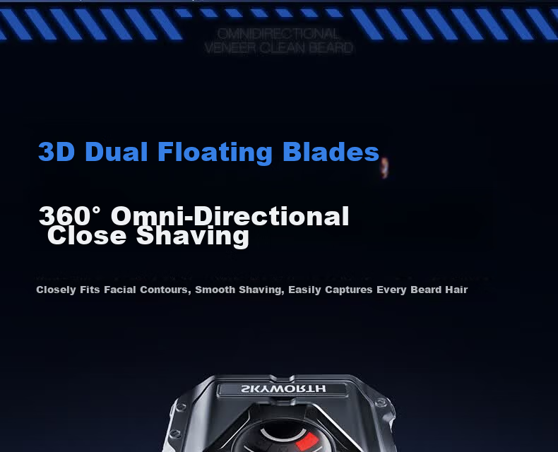 Skyworth Electric Shaver JA12 Mecha Series Portable Fast Charging Floating Blade Washable Men's Gift for Boyfriend Husband Father Graduation Gift 7