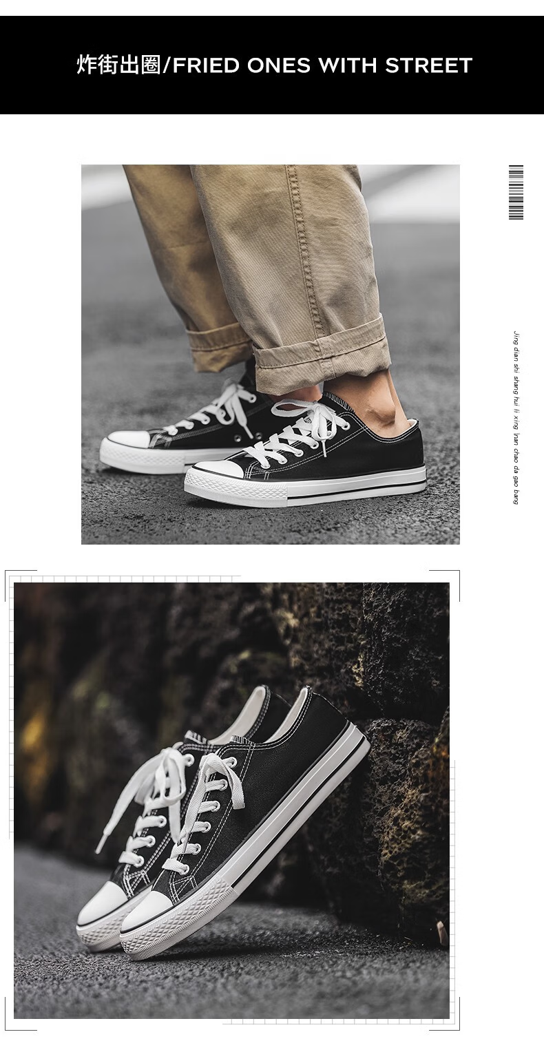 Warrior Official Canvas Shoes Men's Spring Summer Low-top Breathable Classic Couple Sneakers Casual Shoes White Size 44 17