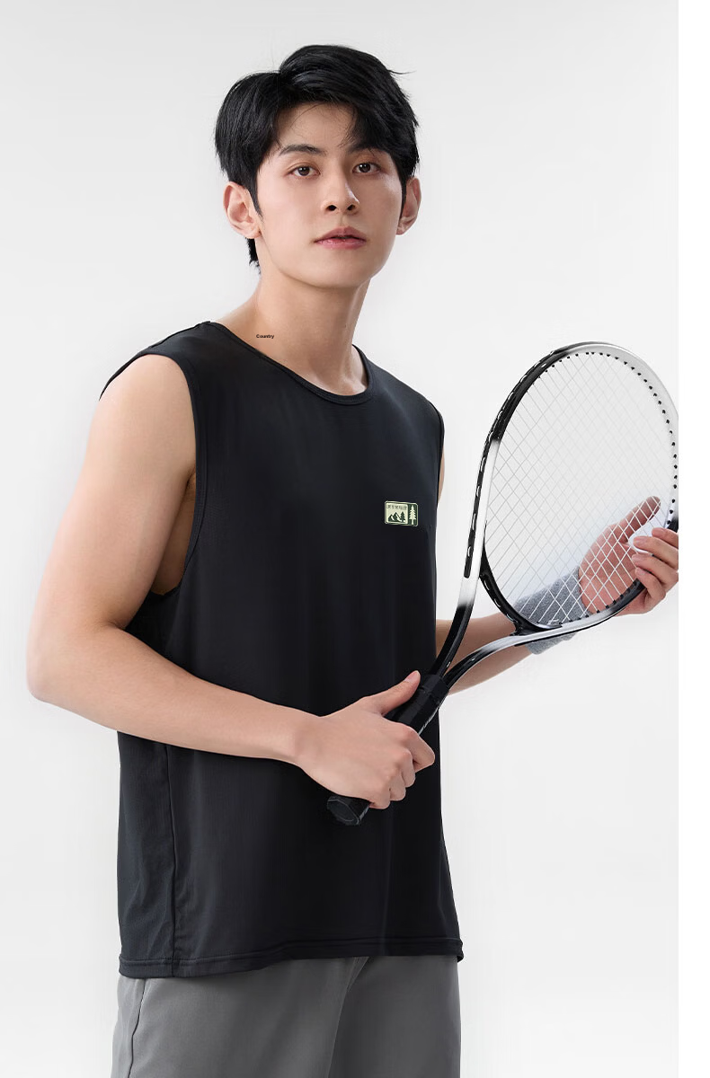 Baleno Men's Ice Silk Mesh Vest Summer New Quick-Dry Breathable Sleeveless Running Cooling Sports Fitness T-Shirt 21