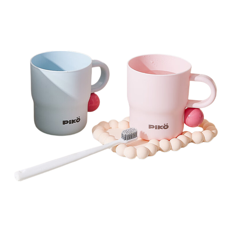 Lingchen Dopamine Mouthwash Cup, Toothbrush Cup, Washing Cup, Large Capacity, Thickened, for Adults And Couples, Dormitory Use, 2-Piece Set