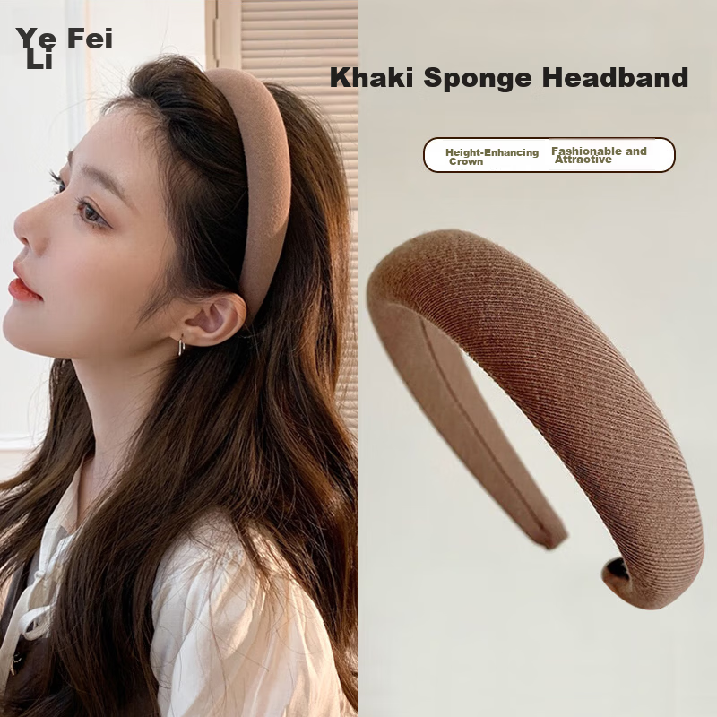 Yefeili Face Washing Headband High Crown Sponge Hair Press Hair Ring Broken Hair Clip Autumn Winter Simple Hair Accessories Headband Unisex Hair Tie Hair Ornament