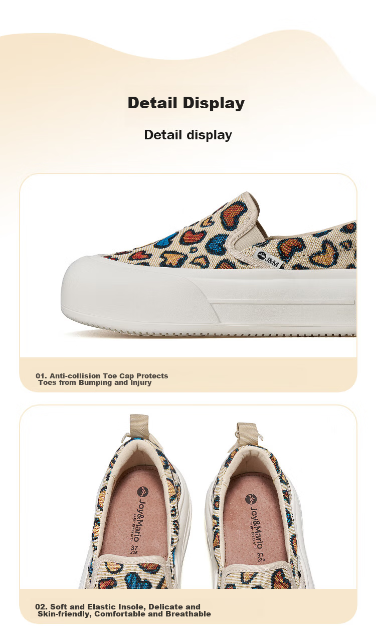 J&M Women's Loafers Casual Thick Sole Height Increasing Slip-On Platform Sneakers Beige 38 14