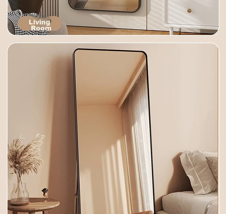 Anerya Full-Length Floor Mirror Aluminum Alloy Dressing Mirror 40x150cm for Home Bedroom Dorm Wall-Mounted 19