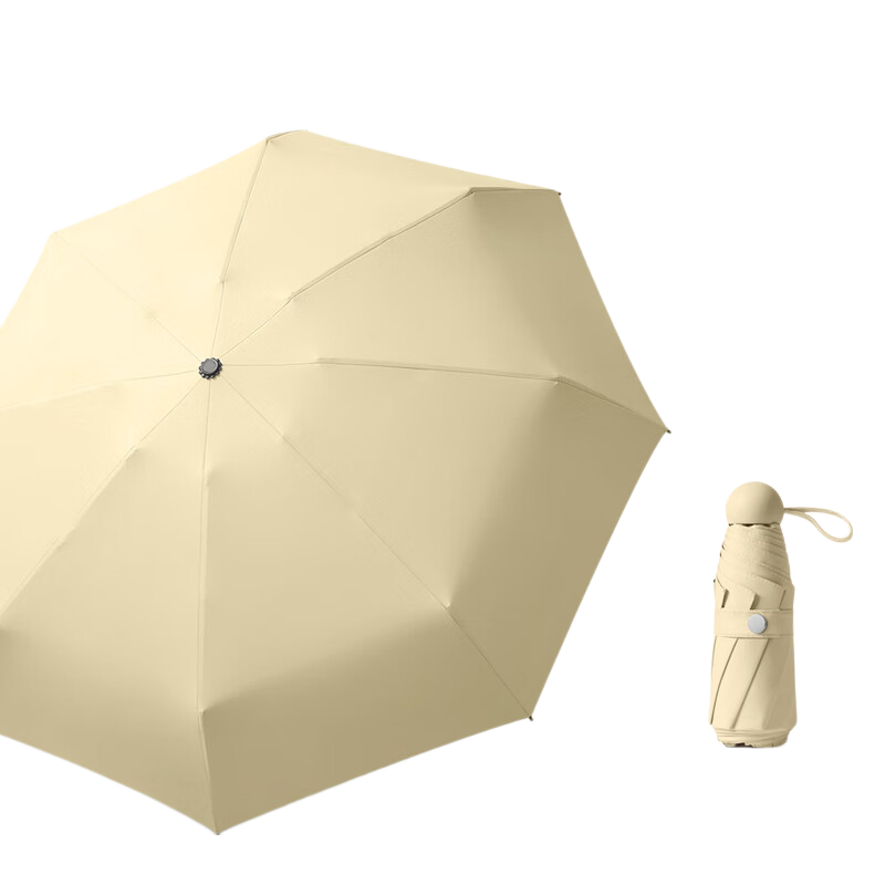 Qimaimai Ultra-Light Umbrella, Five-Fold Sun Umbrella, Portable UV Protection, Mini Folding Sunscreen Capsule Umbrella for Wome