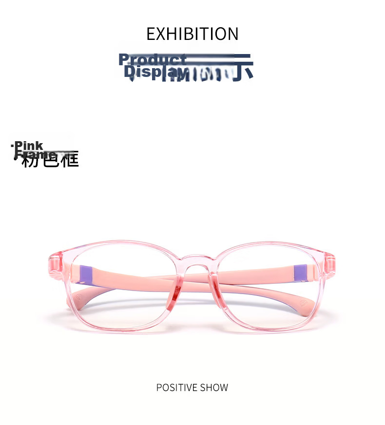 Liangshihui Blue Light Blocking Glasses for Kids Anti-Radiation Anti-Fatigue Myopia Prevention Online Class Protective Eyewear Pink Frame Purple Temples 10