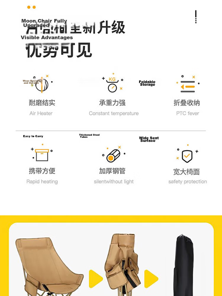 Shunyou Outdoor Folding Chair Camping Recliner Portable Small Stool Folding Fishing Stool Moon Chair SY-0142 2